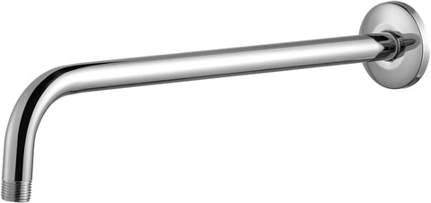 OFFO Shower Arm with Flange, 16 in Wall Mount Replacement Angle Shower Head Arm Wall-Mounted For Fixed Shower Head & Handheld Showerhead, Chrome