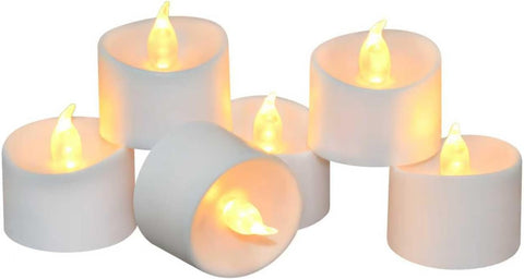 12 Pack Flickering LED Tea Lights, Last 100H+