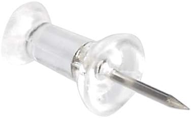 Amazon Basics Push Pins Tacks, Steel Point, Clear Plastic Head, for Cork Board, Bulletin Board, Maps, Photos, Posters, and Craft Projects, 200-Pack