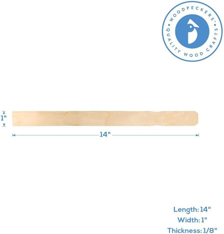 14 Inch Paint Sticks, Box of 100 Hardwood Paint Stirrers, Wood Mixing Paddles for Epoxy or Resin, Garden or Library Markers by Woodpeckers