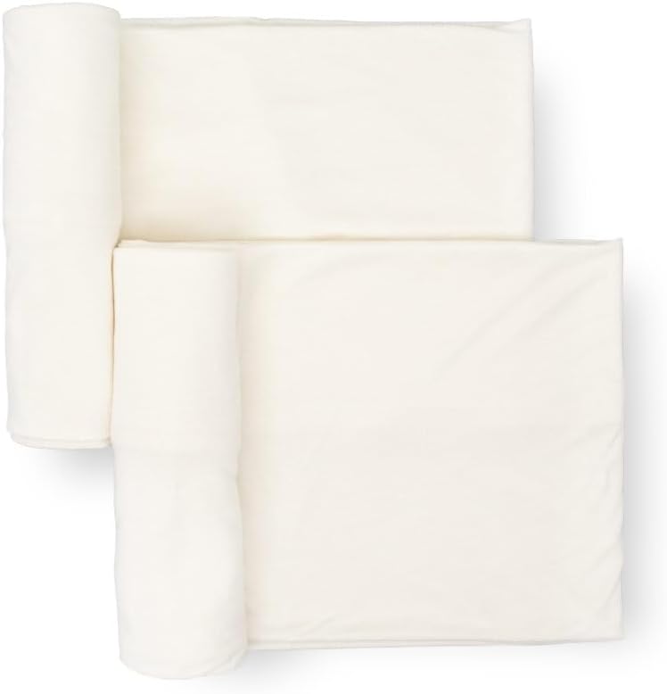 Little Unicorn Large Stretch Knit Swaddle Blanket 2 Pack| Super Soft with Optimal Stretch for swaddling | Giftable Set (Frost Green)