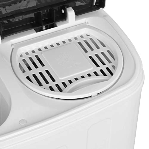 SUPER DEAL Compact Mini Twin Tub Washing Machine 13lbs Capacity Portable Washer Wash and Spin Cycle Combo, Built-in Gravity Drain for Camping, Apartments, Dorms, College, RV’s and Small Spaces