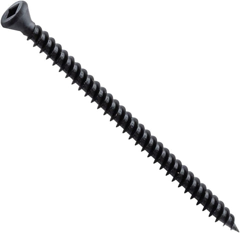 Centerline #6 x 3'' Trim Head Square Drive Wood Screws, Black, 100-Pack