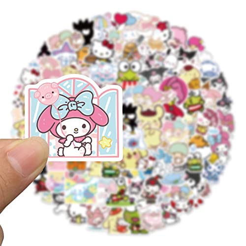 100Pcs Kawaii Stickers, Anime Stickers, Helllokittty Stickers MyMelody&Kuromi Cute Stickers Pack Kids Waterproof Sticker Aesthetic Vinyl Stickers, Skateboard Stickers for Teens Girls Kids