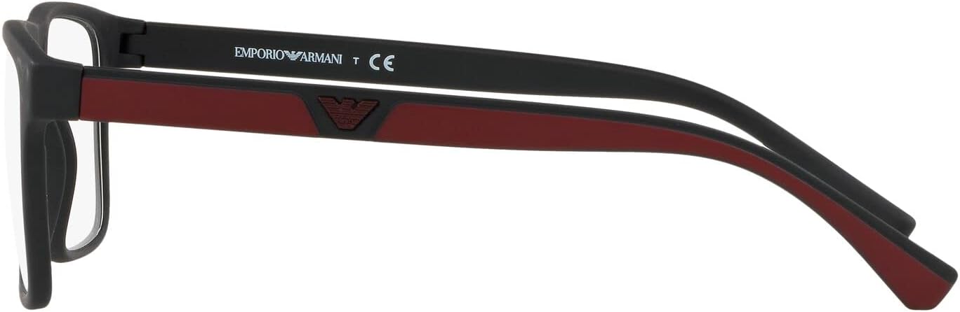 Emporio Armani Mens EA4115 Rectangular Eyewear Frames With Two Interchangeable Sun Clip-ons