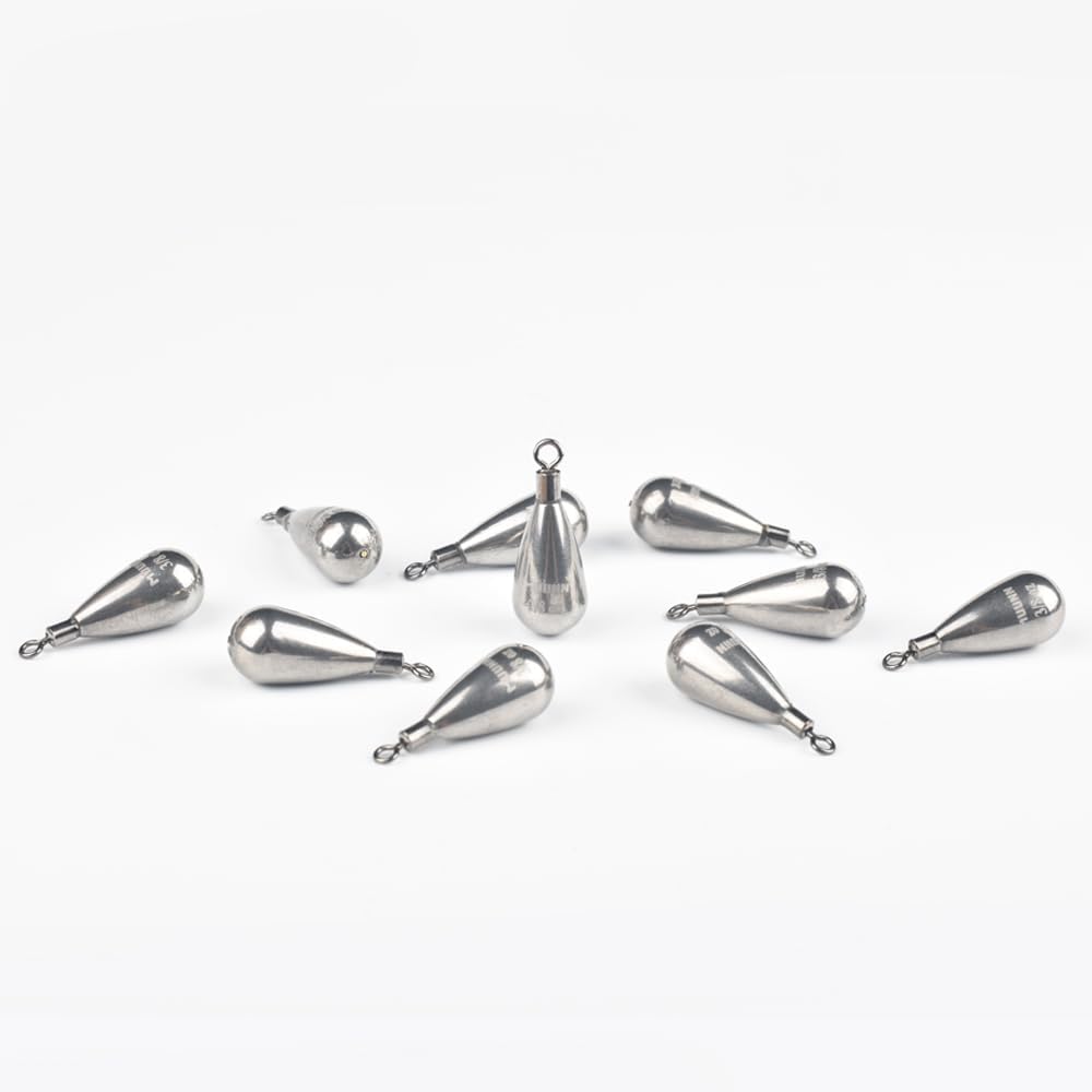 Tungsten Teardrop Drop Shot Weights with Rotating Round Eye