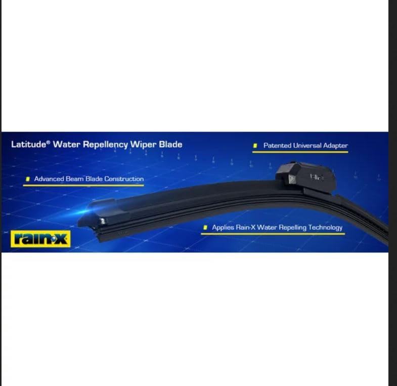 Rain-X 5079282-2 Latitude 2-In-1 Water Repellent Wiper Blades, 28 Inch Windshield Wipers (Pack Of 1), Automotive Replacement Windshield Wiper Blades With Patented Repellency Formula