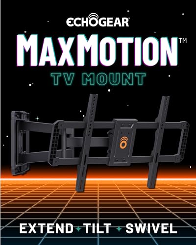 ECHOGEAR MaxMotion TV Wall Mount for Large TVs Up to 90" - Full Motion Has Smooth Swivel, Tilt, & Extension - Universal Design Works with Samsung, Vizio & More - Includes Hardware & Drill Template