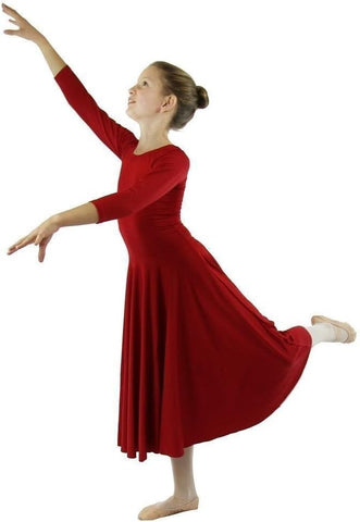 Danzcue Girls Praise Loose Fit Full Length Long Sleeve Dance Dress