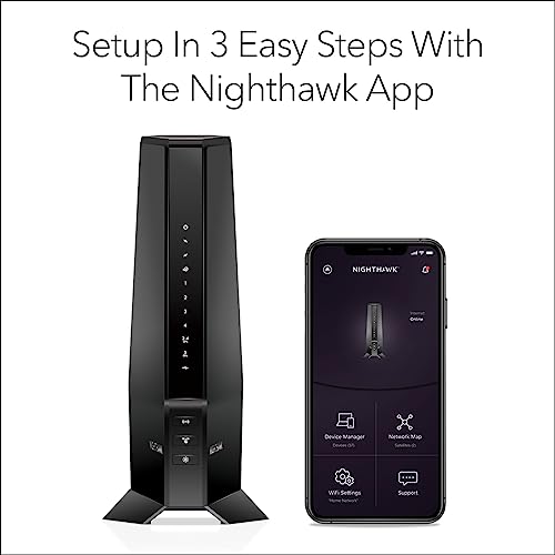 NETGEAR Nighthawk WiFi 6 Cable Modem Router CAX30 Compatible with Xfinity, Spectrum, and Cox, AX2700 (Up to 2.7Gbps) DOCSIS 3.1