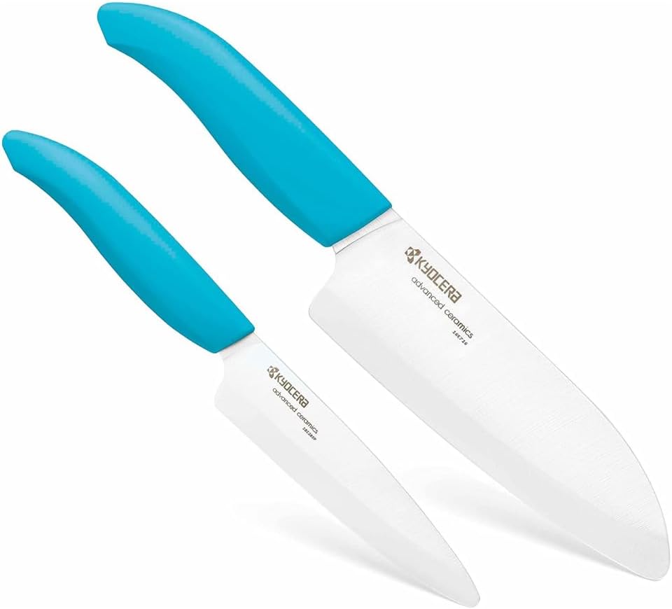 KYOCERA Revolution 2-Pc Ceramic Knife Set: 5.5” Santoku & 4.5” Utility