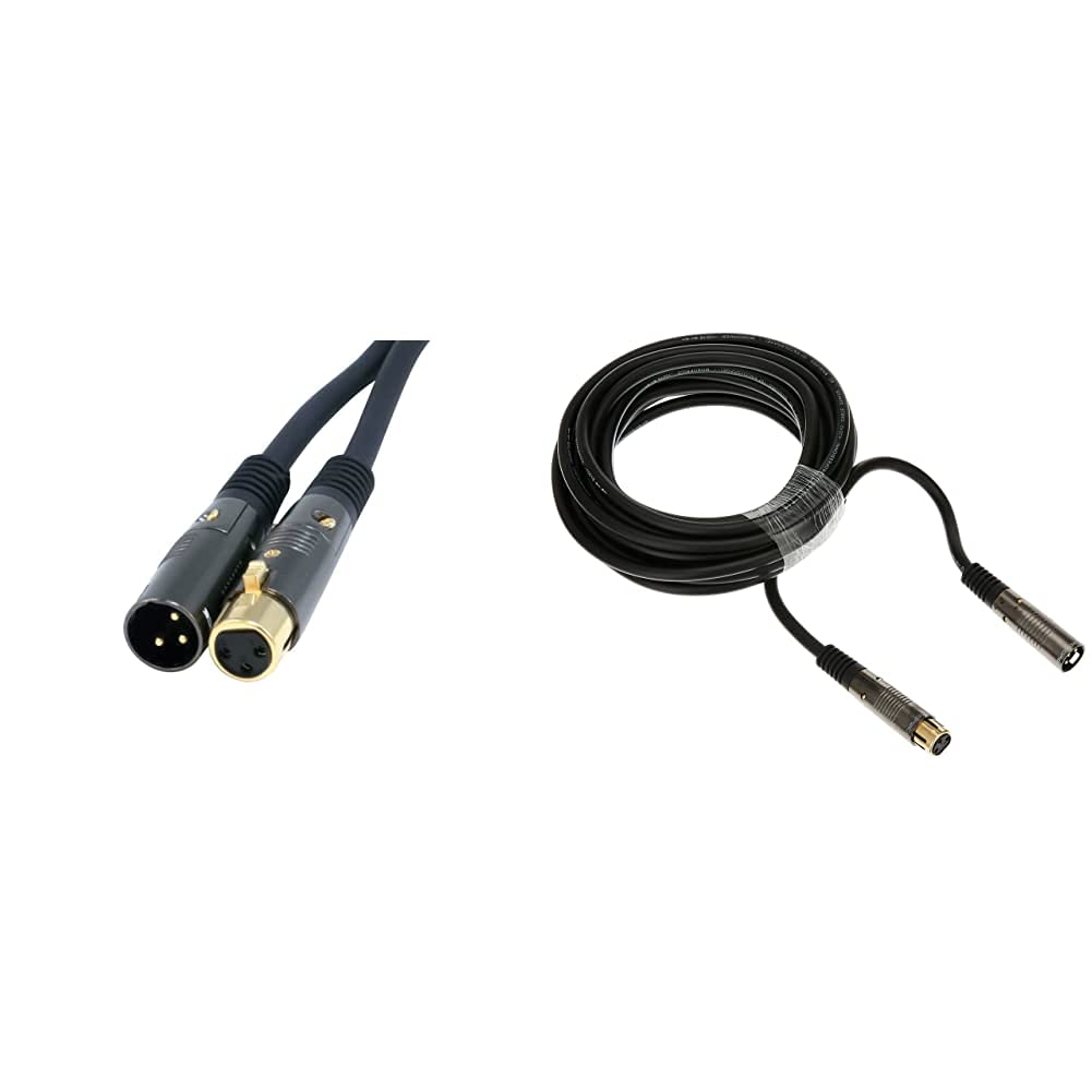 Monoprice XLR Male to XLR Female Cable - 6 Feet - Black, 16AWG, Gold Plated, Microphone & Interconnect - Stage Right Series