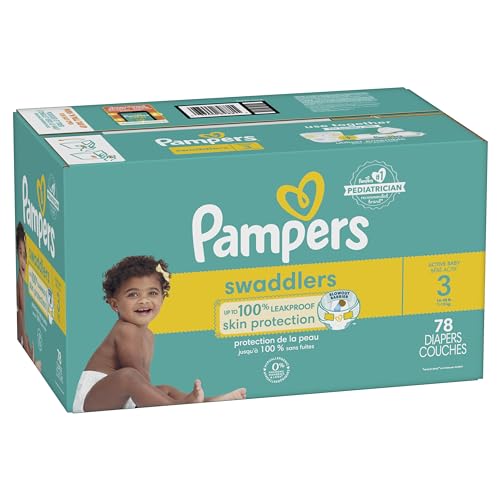 Pampers Swaddlers Diapers - Size 3, 78 Count, Ultra Soft Disposable Baby Diapers