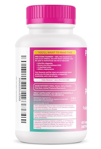 Pink Stork Total Postnatal Vitamins for Women with Vegan DHA, Iron, Folate, and Vitamin B12, Postpartum Recovery Essentials, Daily Supplement for Breastfeeding Moms - 1 Month Supply