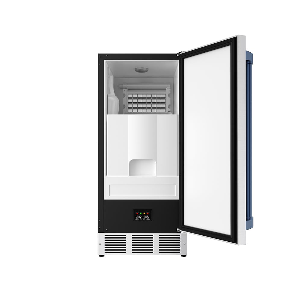 15 Inch Undercounter Built-in/Freestanding Ice Maker in Stainless Steel/Blue | Gordon Ramsay Series