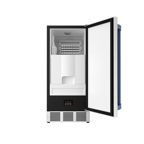 15 Inch Undercounter Built-in/Freestanding Ice Maker in Stainless Steel/Blue | Gordon Ramsay Series