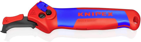 KNIPEX 16 50 145 SB Stripping Knife with Sliding Shoe and Ratchet Function with Multi-Component Sleeves 146 mm