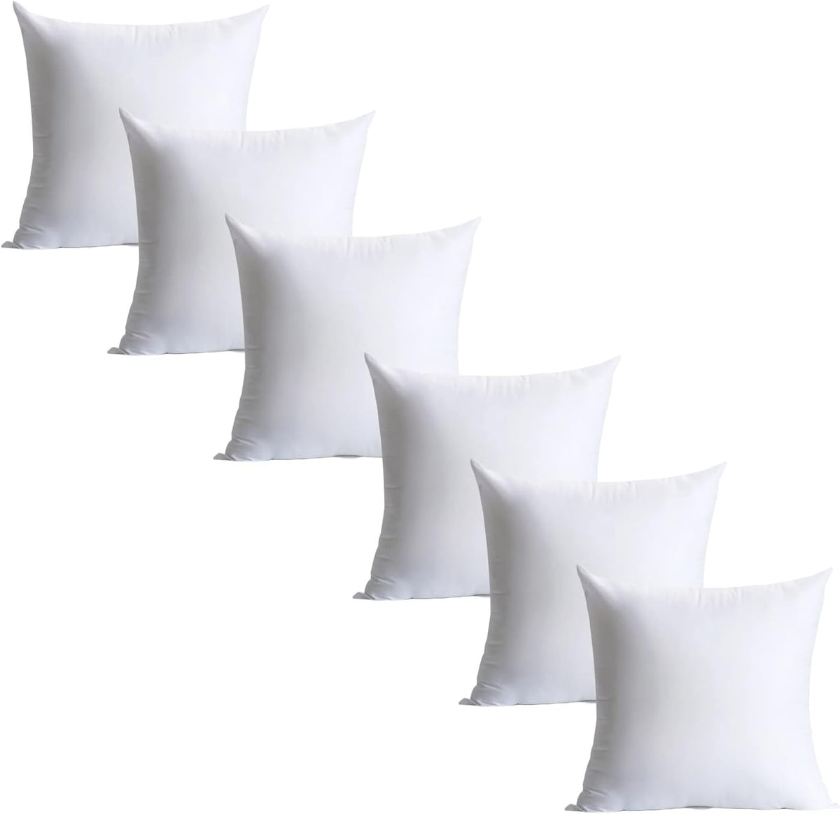Calibrate Timing 16 x 16 inches Pillow Inserts, Set of 6 Hypoallergenic Brushed Microfiber Liner Down Alternative Filled Square Cushion Throw Pillow