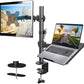 HUANUO Laptop Monitor Mount, Single Monitor Desk Mount Holds 13-32 inch Computer Screen, Laptop Notebook Desk Mount Stand Fits Up to 17 inch, Fully Adjustable Weight Up to 22 lbs