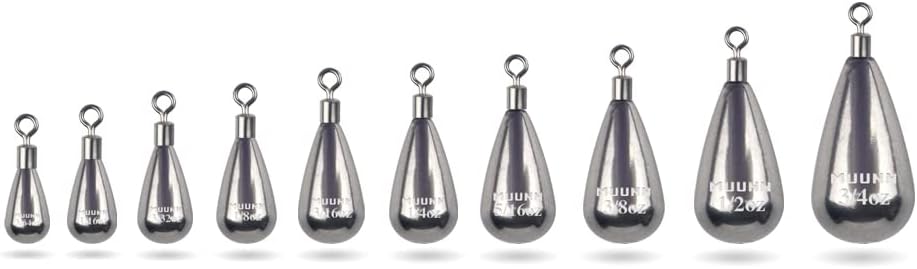 Tungsten Teardrop Drop Shot Weights with Rotating Round Eye