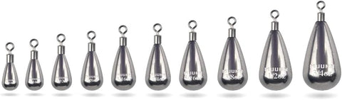 Tungsten Teardrop Drop Shot Weights with Rotating Round Eye
