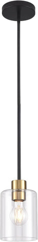 Black Brass Pendant Lights Kitchen Island - Clear Glass Pendant Light Fixture Multiple Stems Rods 3 Units 12 Inch 3 Units 4 Inch (1 Pack Black Brass Downrod)