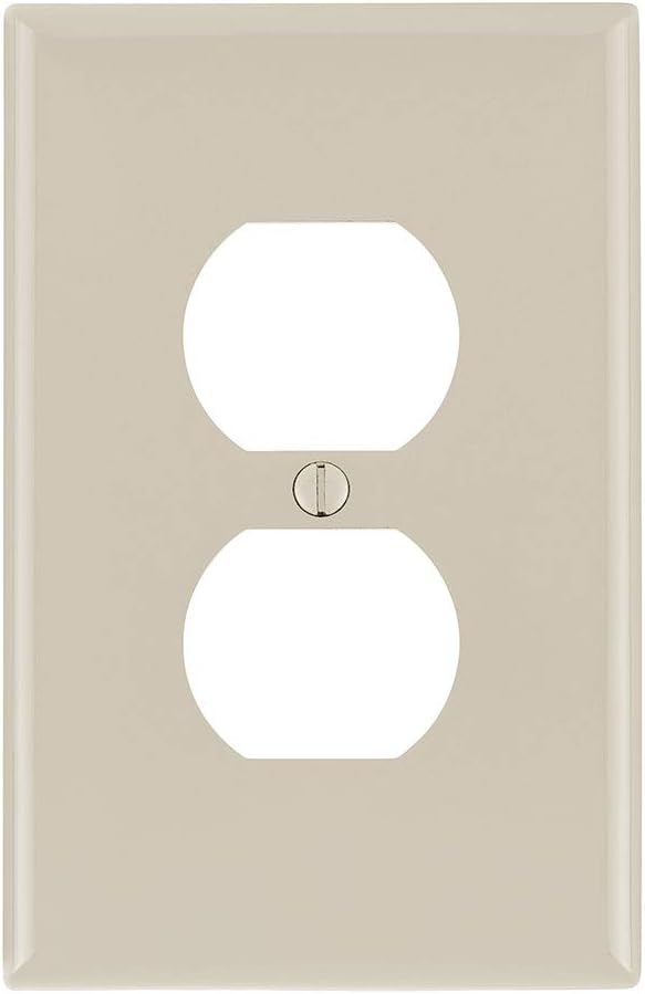 Leviton 1-Gang 1-Duplex, Midway Size Wallplate, Hot Stamped Isolated Ground, Orange, 1 Pack, PJ8-IG, Orange