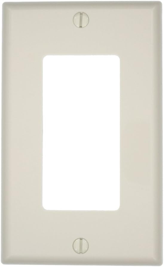 Leviton 1-Gang Decora/GFCI Device Wallplate, Standard Size, Thermoplastic Nylon, Device Mount, 80401-NT, Light Almond