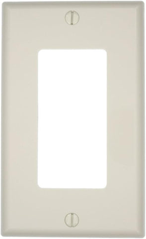 Leviton 1-Gang Decora/GFCI Device Wallplate, Standard Size, Thermoplastic Nylon, Device Mount, 80401-NT, Light Almond