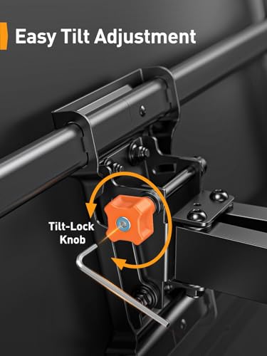 Perlegear UL Listed Full Motion TV Wall Mount for 42-85 inch TVs up to 132 lbs, TV Mount with Dual Articulating Arms, Tool-Free Tilt, Swivel, Extension, Leveling, Max VESA 600x400mm, 16" Studs, PGLF8