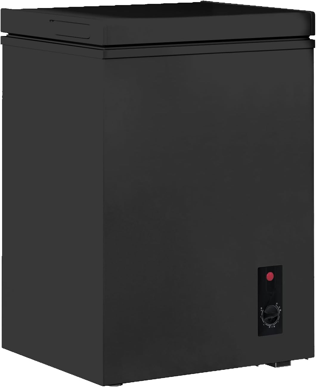 Black Chest Freezer,3.5 Cu Ft Compact Freezer with 7 Level Adjustable Temperature,Top Open Door Freezer with Removable Storage Basket,Energy Saving Deep Freezer (Black,3.5 Cu Ft)