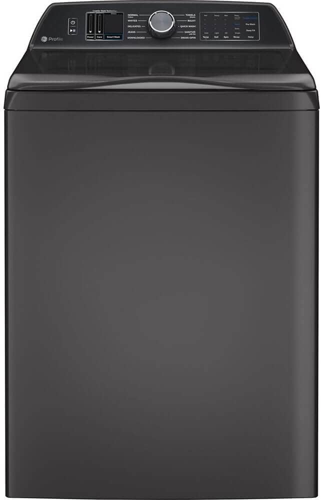 GE Profile PTW700BPTDPR Gray Top Load High Efficiency Smart 5.4 Cu. Ft. Washer/7.4 Cu. Ft. Electric Steam Dryer Laundry