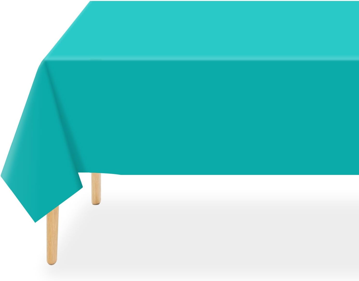QIKSION 12 Pack Teal Plastic Tablecloth, Turquoise Table Cloth Disposable