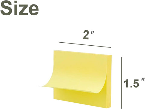 (50 Pads) Sticky Notes 1.5x2, Yellow Sticky Pads, Self-Stick Pads,