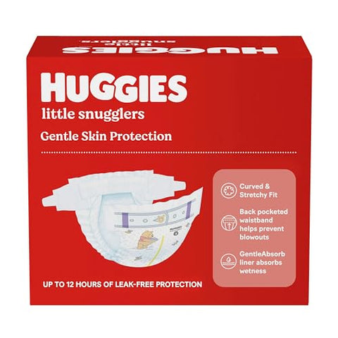Huggies Size 5 Diapers, Little Snugglers Baby Diapers, Size 5 (27+ lbs), 104 Count