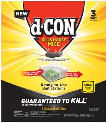 d-Con Corner Fit Mouse Bait Station, Disposable 0.5 Oz, 3 Pack