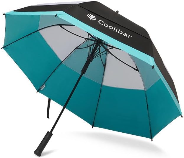 Coolibar Golf Umbrella - UPF 50+ Sun Protection - Tournament in Black/White Colorblock