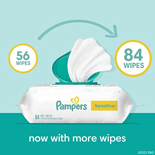 Pampers Baby Wipes Refills, 576 count - Sensitive Water Based Hypoallergenic and Unscented Baby Wipes (Packaging May Vary)