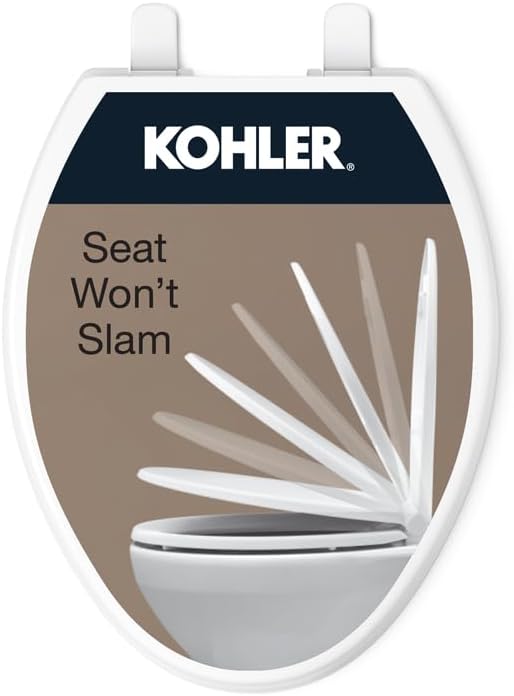 KOHLER Brevia Slow Close Elongated Toilet Seat, White