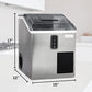 Igloo 44 lb Dual Purpose Ice Cube Maker & Dispensing Shaver, 12 Cubes Every 7-15 Minutes, 44 Lbs Daily, LED Touch Control Panel with Indicator Lights, Includes Ice Basket & Scoop, Stainless Steel