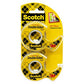 Scotch Double Sided Tape, 0.5 in. x 400 in., 2 Dispensers/Pack