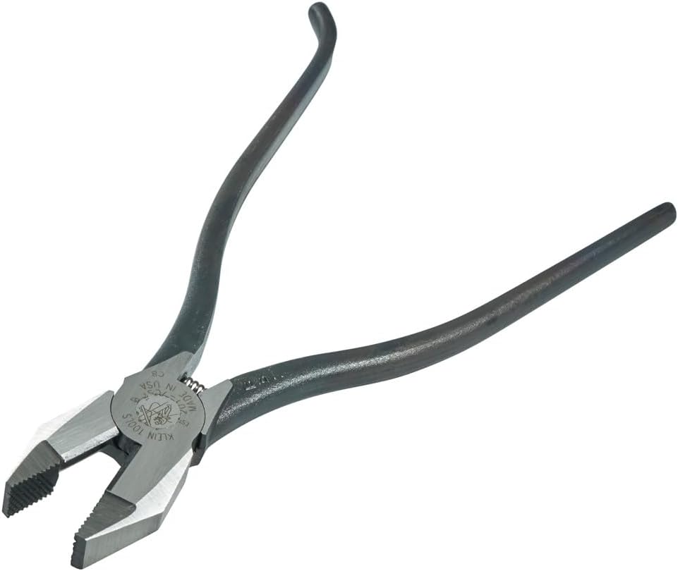 Klein Tools 201-7CST Rebar Work Pliers with Spring-Loaded Action, Induction Hardened Knives and Handle Tempering