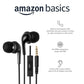 Amazon Basics In Ear Wired Headphones, Earbuds with Microphone No Wireless Technology, Black