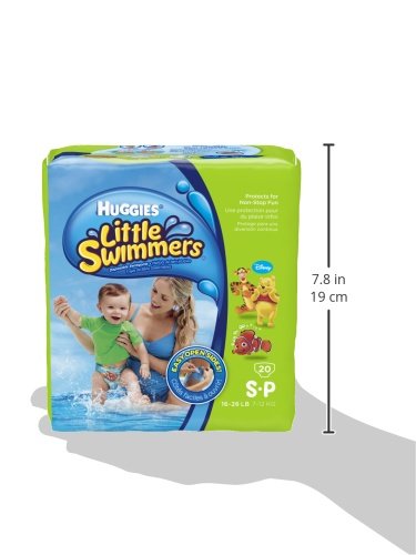 Huggies Little Swimmers Disposable Swim Diapers, Swimpants, Size 3 Small (16-26 lb.), 20 Ct. (Packaging May Vary) (Pack of 4)