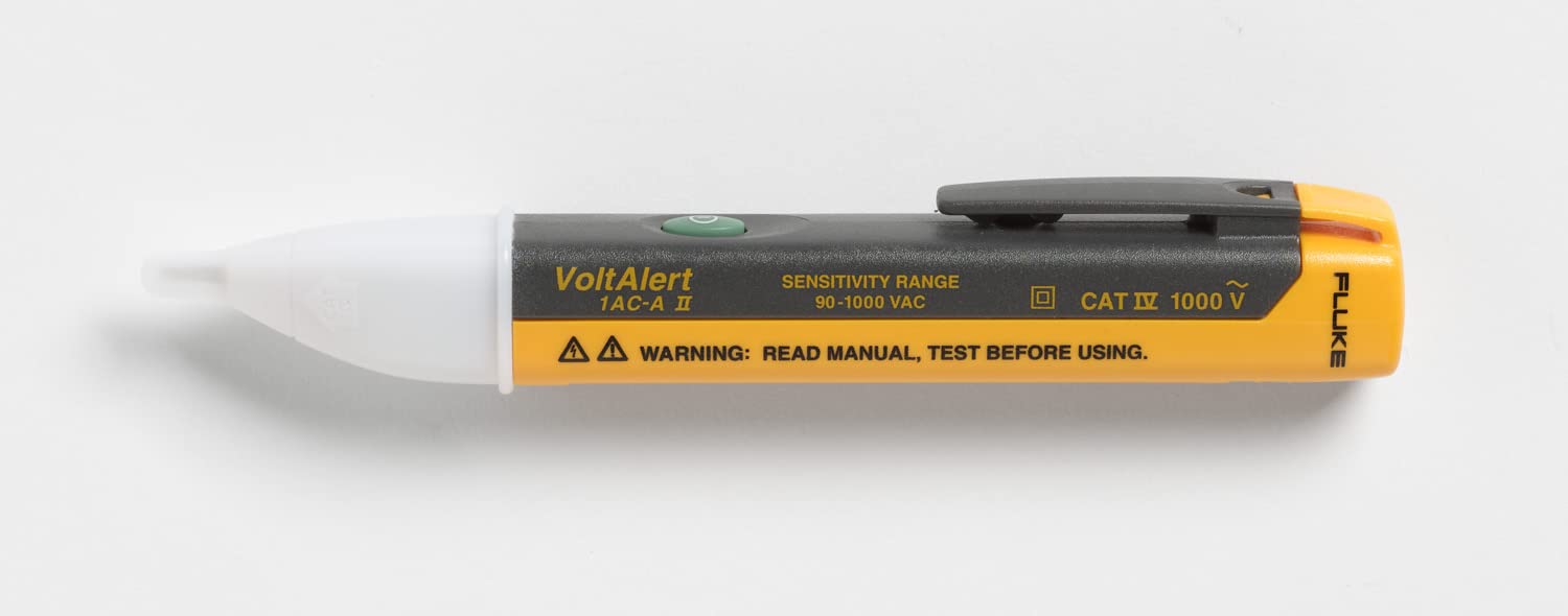 Fluke 1AC II VoltAlert Non-Contact Voltage Tester, Pocket-Sized, 90-1000V AC, Audible Beeper, CAT IV Rating