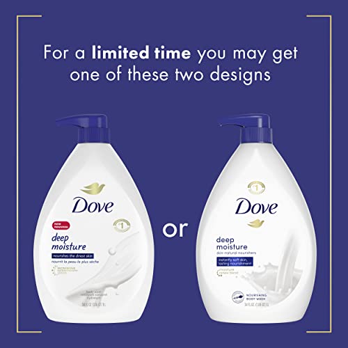 Dove Body Wash with Pump with Skin Natural Nourishers for Instantly Soft Skin and Lasting Nourishment Deep Moisture Cleanser Effectively Washes Away Bacteria While Nourishing Your Skin 34 oz 3 Count