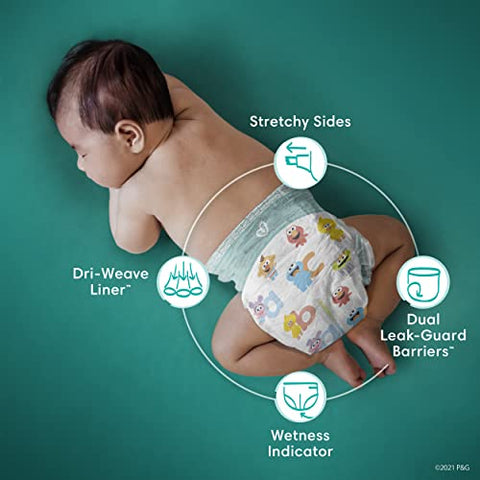 Pampers Baby Dry Diapers - Size 5, One Month Supply (164 Count), Absorbent Disposable Diapers