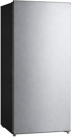 7.1 Cu. Ft. Upright Freezer with Adjustable Temperature, Space-Saving Design, and 4 Shelves - Stainless Steel Look