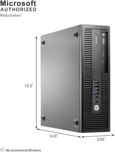 HP Elitedesk 800 G2 SFF PC Desktop Business Computer w/ 23.8" FHD Monitor, Core i5-6500 3.2GHz, 16GB RAM, 256GB SSD, WiFi, BT, USB 3.0, Windows 10 Pro (Renewed)