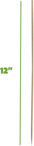 GUSTO 12 Inch Bamboo Skewers [100 Count] Wooden Shish Kabob, Smores Stick